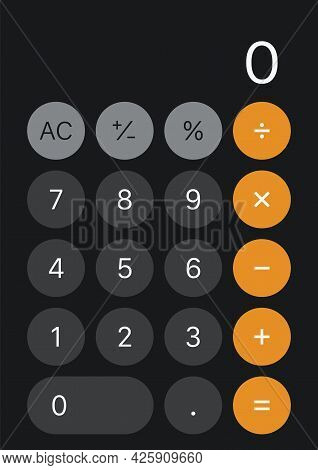 Calculater Interface Buttons. Vector Illustration Graphic Design