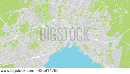 Urban Vector City Map Of Vasteras, Sweden, Europe