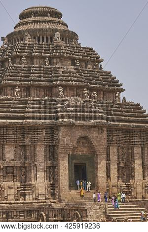 Konark, Orissa, India - May 12, 2008: Local Tourists At The Ancient Surya Hindu Temple At Konark Ori