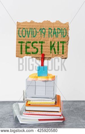 Conceptual Caption Rapid Test Kit. Word Written On Emergency Medical Diagnostic Equipment That Deliv