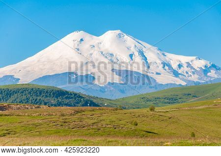 Landscape With A View Of Mount Elbrus, Kabardino-balkar Republic