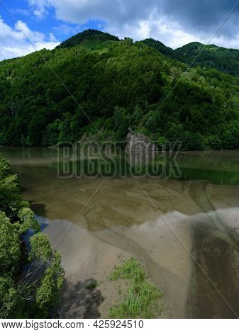 Malaia Dam lake in the Carpathians, Romania, Europe