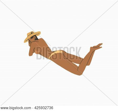 Hand Drawn Vector Abstract Stock Graphic Summer Time Cartoon, Minimalistic Style Illustrations Print