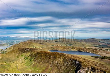 Aerial View Of Lough Na Lughraman Seen From Slieve Tooey In County Donegal - Ireland