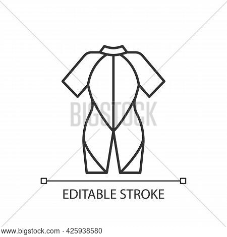 Wetsuit Linear Icon. Special Suit For Spending Time In Water. Keep Warmth. Stretchy Material. Thin L