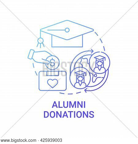 Alumni Donations Concept Icon. Fundraising Appeal Abstract Idea Thin Line Illustration. Supporting C
