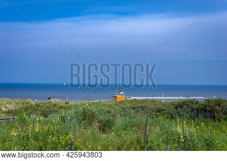 26 June 2021, The Hague, Netherlands, Rescue Guard, House,  On The Bathing Area No.4 Or Strandslag, 