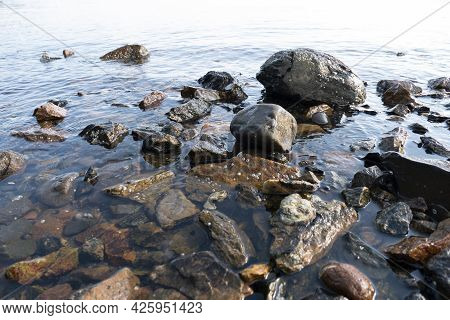 Stones Rock In Sea On Beach Nature Ocean