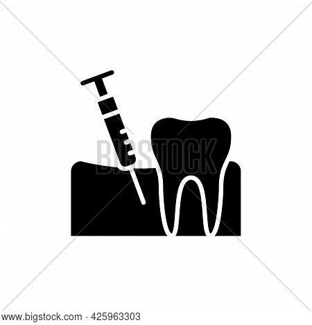 Teeth Analgesia Line Icon. Isolated Vector Element.