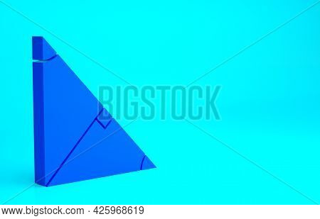 Blue Angle Bisector Of A Triangle Icon Isolated On Blue Background. Minimalism Concept. 3d Illustrat