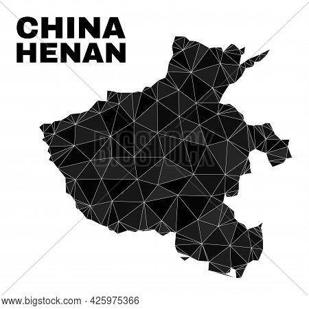 Low-poly Henan Province Map. Polygonal Henan Province Map Vector Is Combined Of Random Triangles. Tr