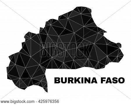 Low-poly Burkina Faso Map. Polygonal Burkina Faso Map Vector Constructed With Scattered Triangles. T