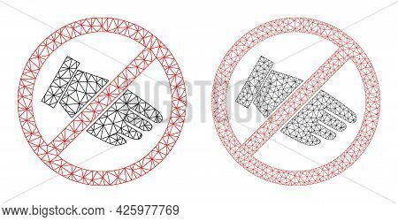 Net Vector No Hand Icons. Mesh Carcass No Hand Images In Low Poly Style With Organized Triangles, Po