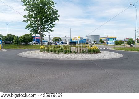Swiebodzin, Poland - June 1, 2021: Roundabout Of Father Prelate Sylwester Zawadzki.