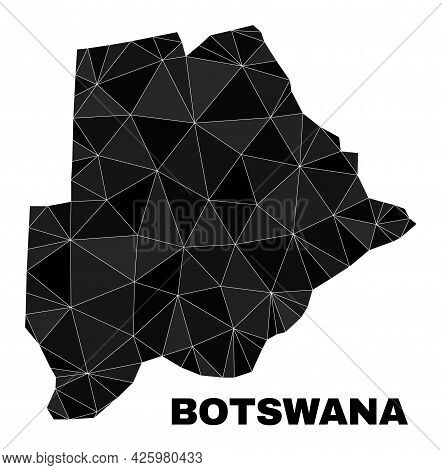 Lowpoly Botswana Map. Polygonal Botswana Map Vector Is Combined Of Randomized Triangles. Triangulate