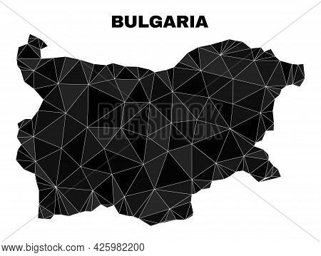 Low-poly Bulgaria Map. Polygonal Bulgaria Map Vector Constructed From Random Triangles. Triangulated