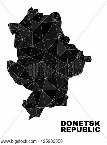 Low-poly Donetsk Republic Map. Polygonal Donetsk Republic Map Vector Is Filled With Scattered Triang