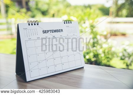 2021 Calendar Desk Place On Table. Desktop Calender For Planner To Plan Agenda, Timetable, Appointme