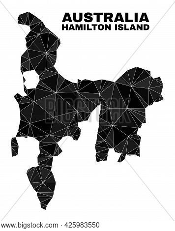 Low-poly Hamilton Island Map. Polygonal Hamilton Island Map Vector Combined With Random Triangles. T