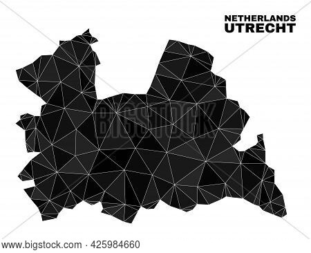 Low-poly Utrecht Province Map. Polygonal Utrecht Province Map Vector Constructed With Chaotic Triang