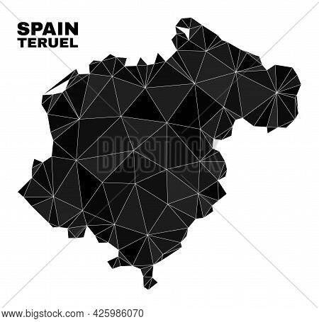 Lowpoly Teruel Province Map. Polygonal Teruel Province Map Vector Is Combined With Chaotic Triangles