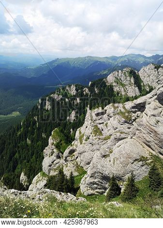 Summer Landscape In The Mountains. Beautiful Day For Hiking