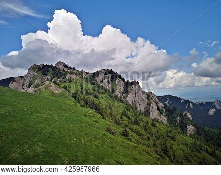 Summer Landscape In The Mountains. Beautiful Day For Hiking