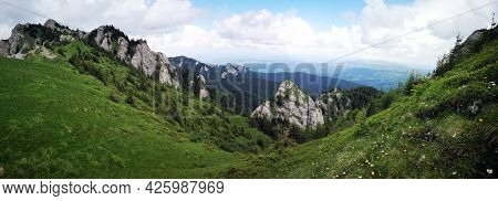 Summer Landscape In The Mountains. Beautiful Day For Hiking