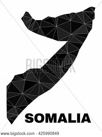 Lowpoly Somalia Map. Polygonal Somalia Map Vector Is Designed From Randomized Triangles. Triangulate