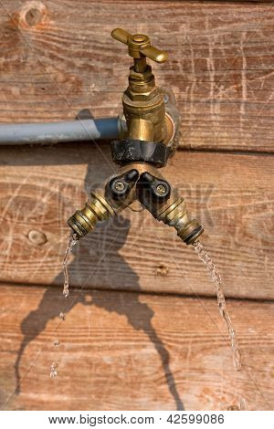 Running taps wasting water