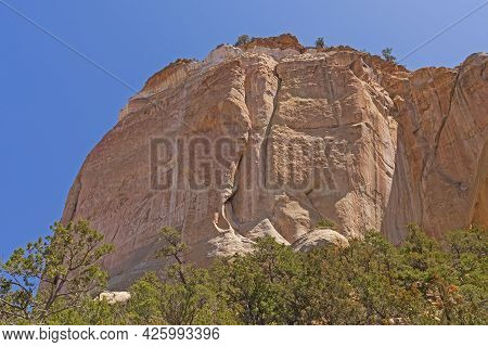 Imposing Sandstone Bluff In The Wilderness In El Malpais National Monument In New Mexico