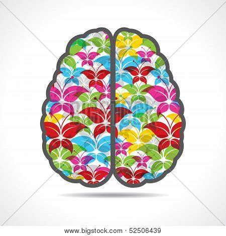 Colorful butterfly make a mind or brain stock vector