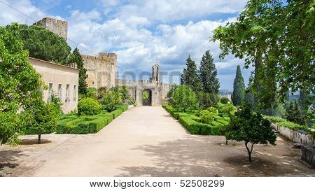 Courtyard Of The Medieval Castle Of The Knights Templar