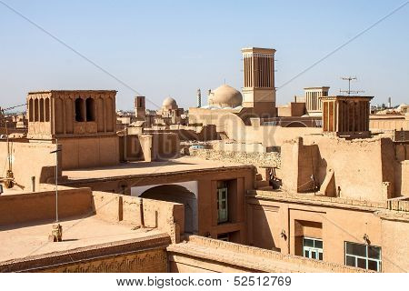 Roofs of desert city Yazd