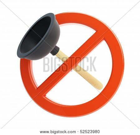 No Plunger 3D Illustrations On A White Background