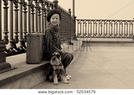 Vintage Girl In Sepia
