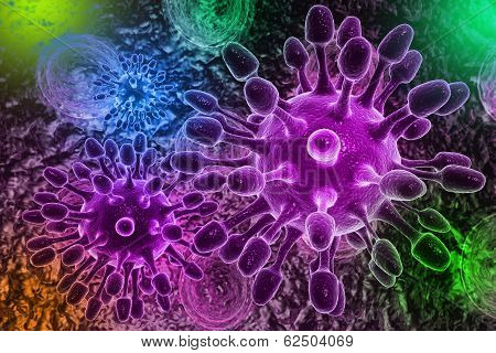 bacterial intruder cells causing sickness