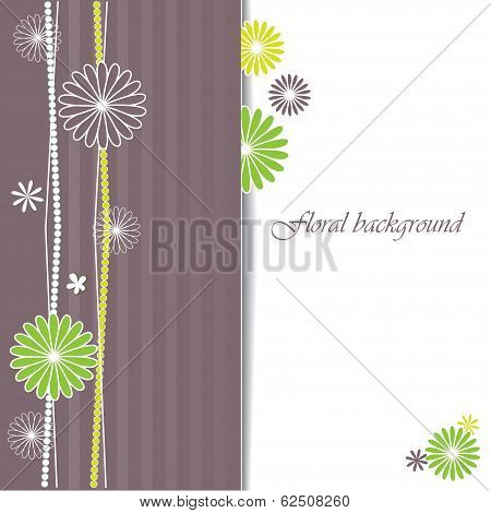 Invitation vintage card with floral elements