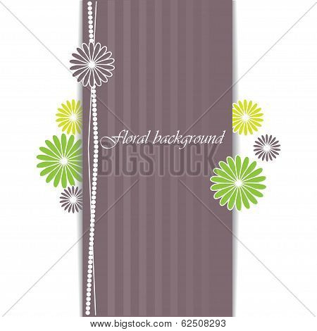 Invitation vintage card with floral elements.