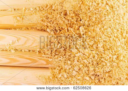 Wooden Sawdust And Logs