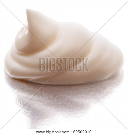 Mayonnaise swirl  isolated on white background cutout