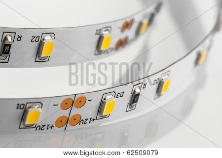 Led Strips Without Silicone Protection Made A Smd 3-chips Technologies