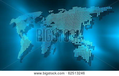 Background digital image of world map with connection lines