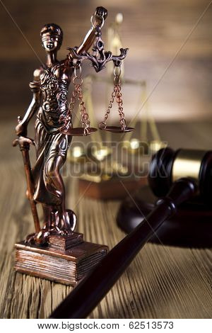 Law and justice concept, legal code and scales 
