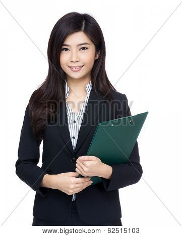 Asia businesswoman with clipboard