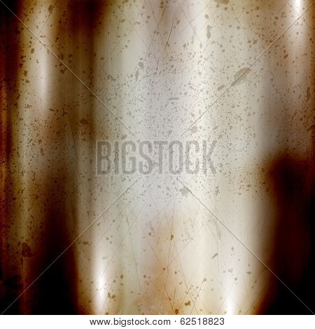 Detailed rusty background with a brushed metal effect and scratches and dints