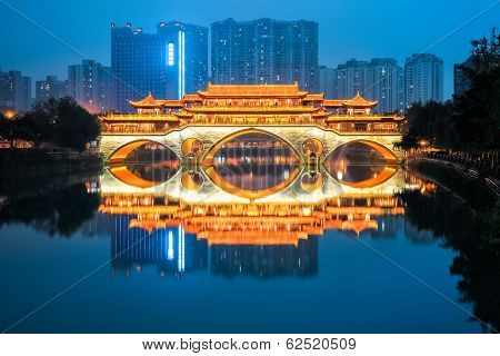Anshun Bridge In Nightfall