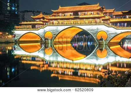 Beautiful Chengdu Anshun Bridge Closeup