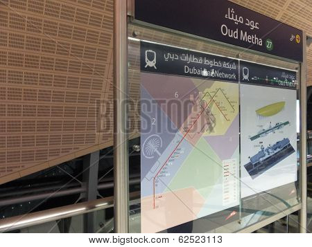 Oud Metha Metro Station in Dubai, UAE