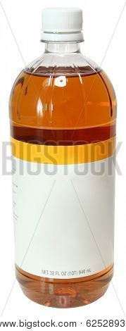 Blank Label Bottle Apple Cider Vinegar Over White